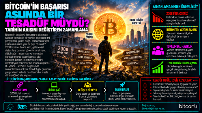 Bitcoin'in Başarısı Aslında Bir Tesadüf müydü? Tarihin Akışını Değiştiren Zamanlama